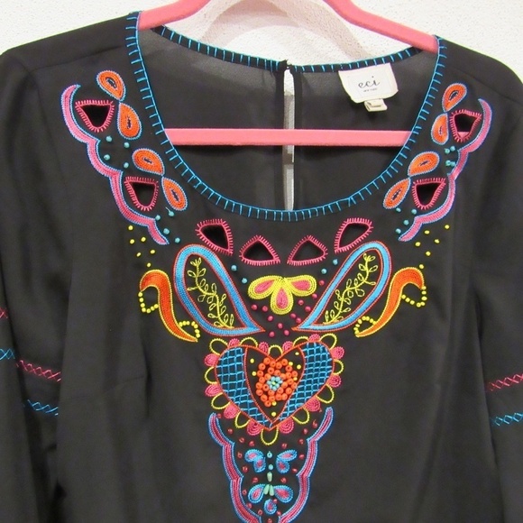 ECI Beaded Blouse Size 10 EUC - Picture 3 of 4